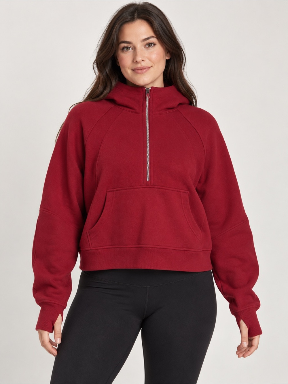 #941 Lululemon Scuba Oversized Half-Zip Hoodie College Crimson M/L NWT